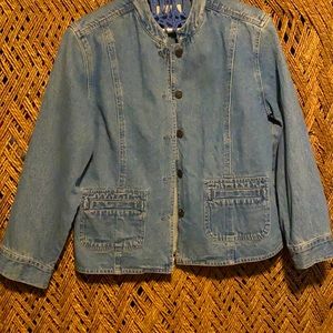 Out Of The Blue J. Jill Denim jacket 100% Cotton Small-Petite Made in Macau